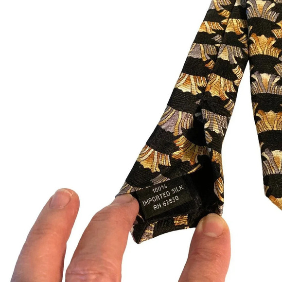 J. Garcia Jerry Garcia Geometric Abstract Print Silk Neck Tie - Picture 3 of 4